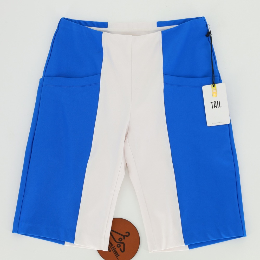 Tail‎ Activewear Womens Blue White Colorblock Athletic Shorts UPF 50 Size 2